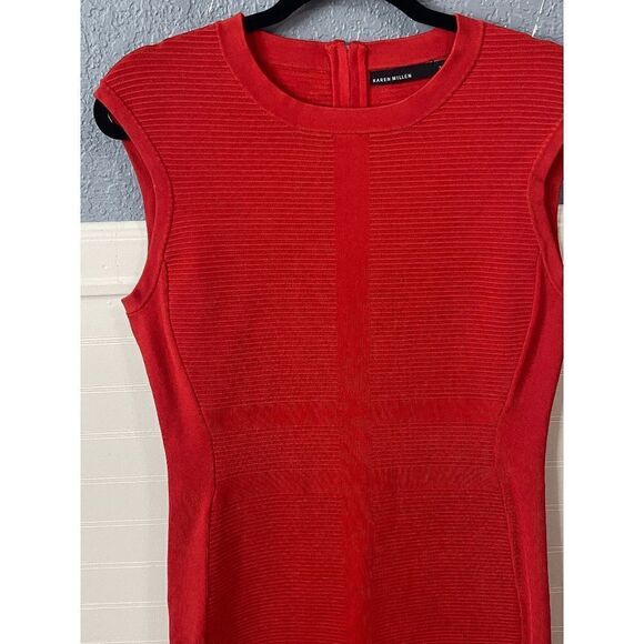 Karen Millen Women's Crew Neck Sleeveless Sheath Dress Red - Picture 11 of 11